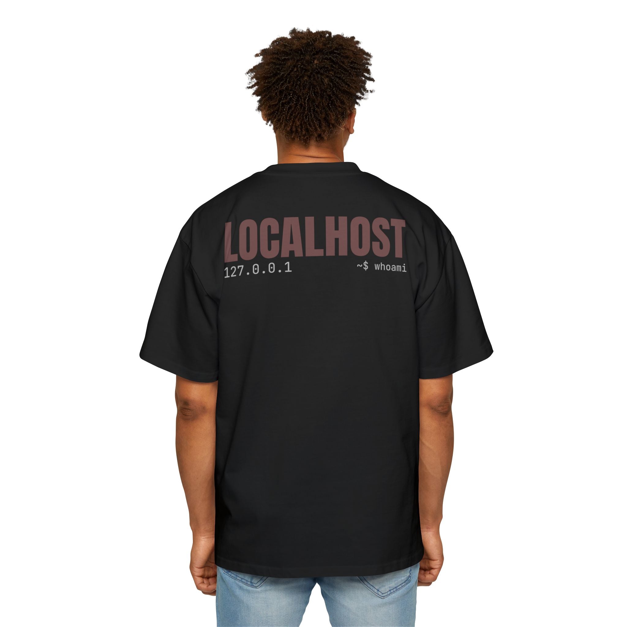 Localhost Tee Coal — 127.0.0.1 Oversized Developer T-Shirt