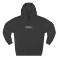 hUnix Charcoal Heather fleece hoodie with minimal embroidered logo, front view