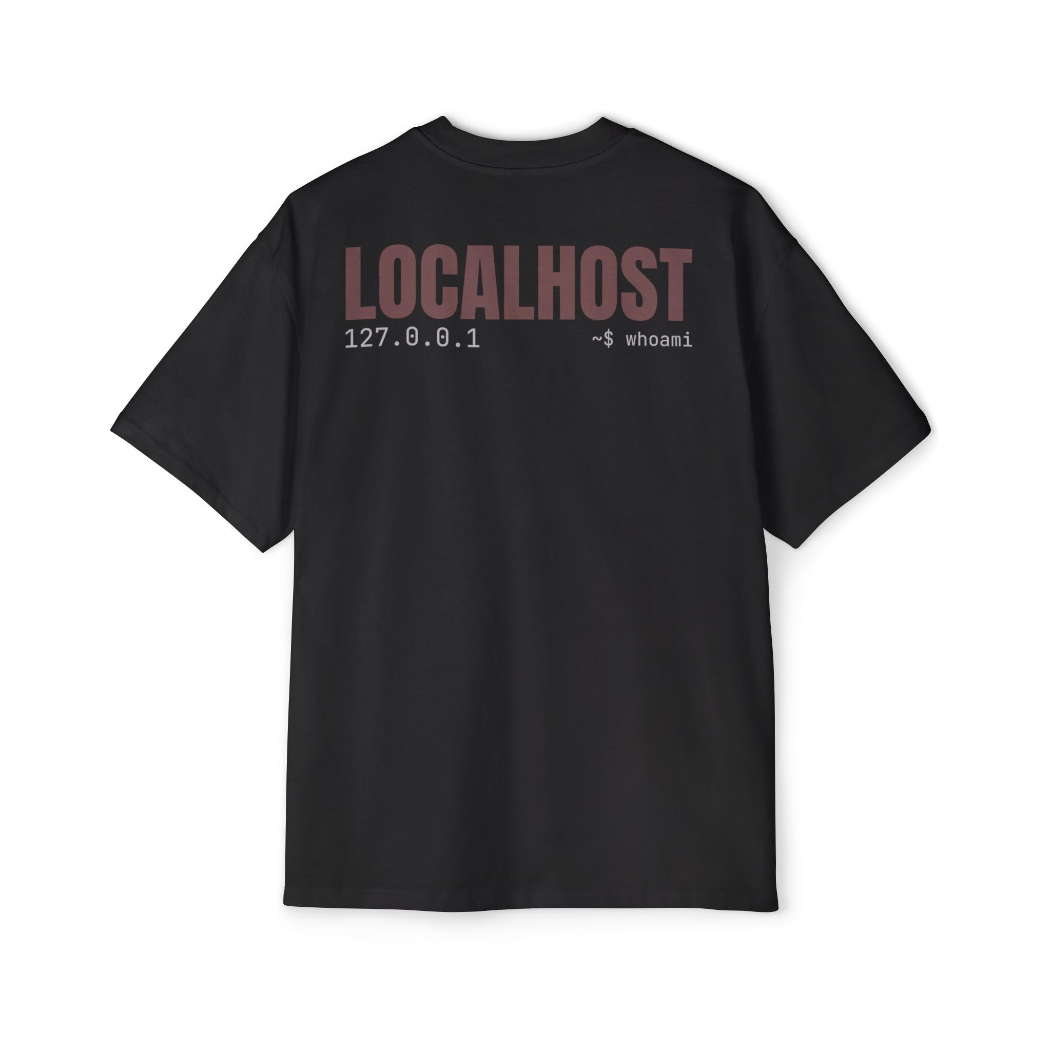 Localhost Tee Coal — 127.0.0.1 Oversized Developer T-Shirt